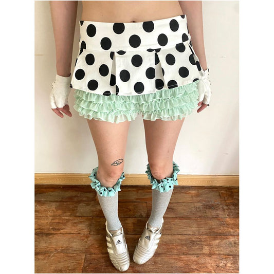 Nit Alcove faux two piece polka dot stretch lace shorts slimming comfortable cute heavy duty shorts image 0