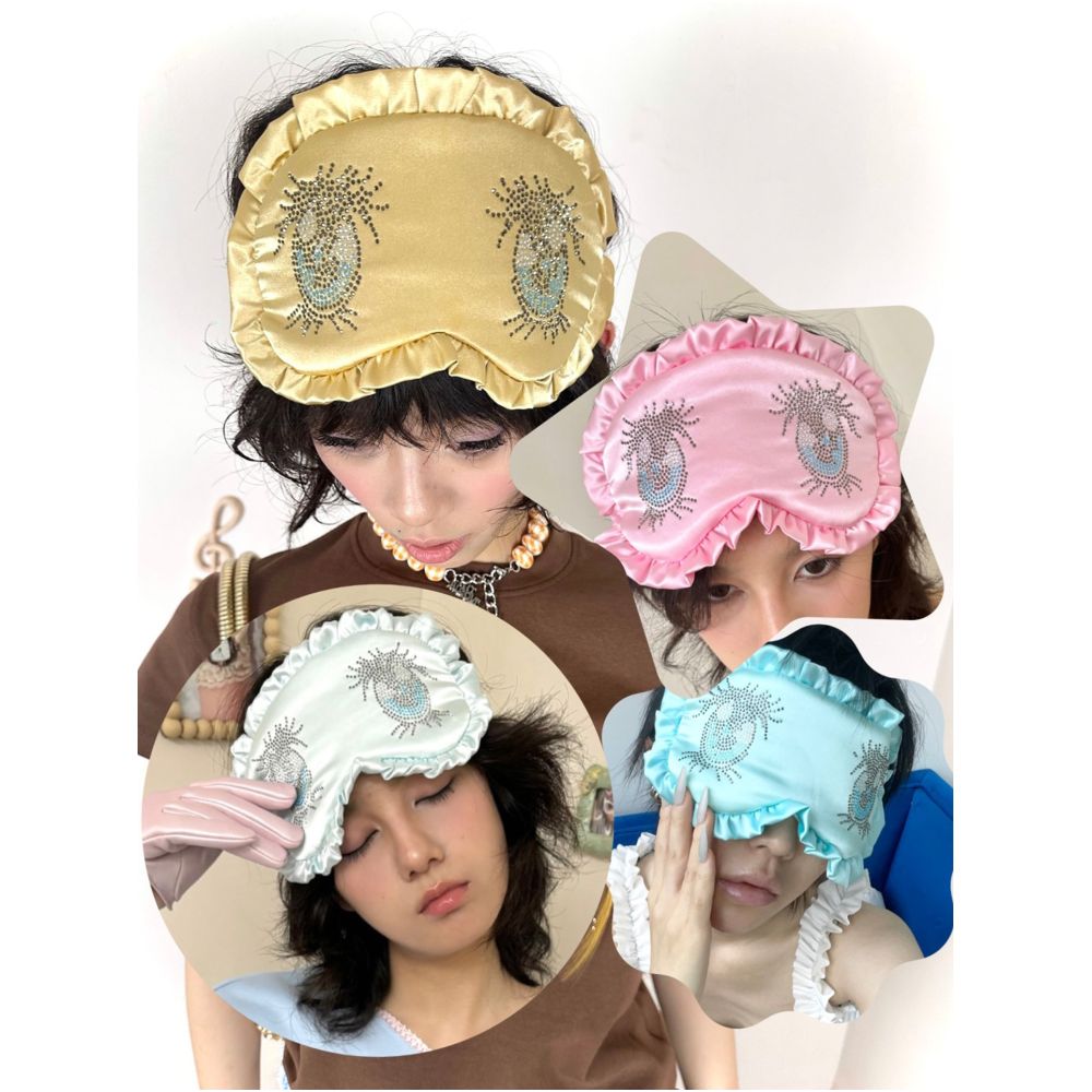 Big Eye Rhinestone Polka Dot Eye Mask image 0