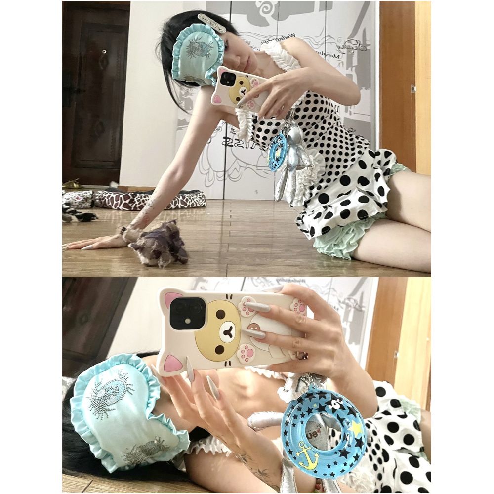 Big Eye Rhinestone Polka Dot Eye Mask image 2