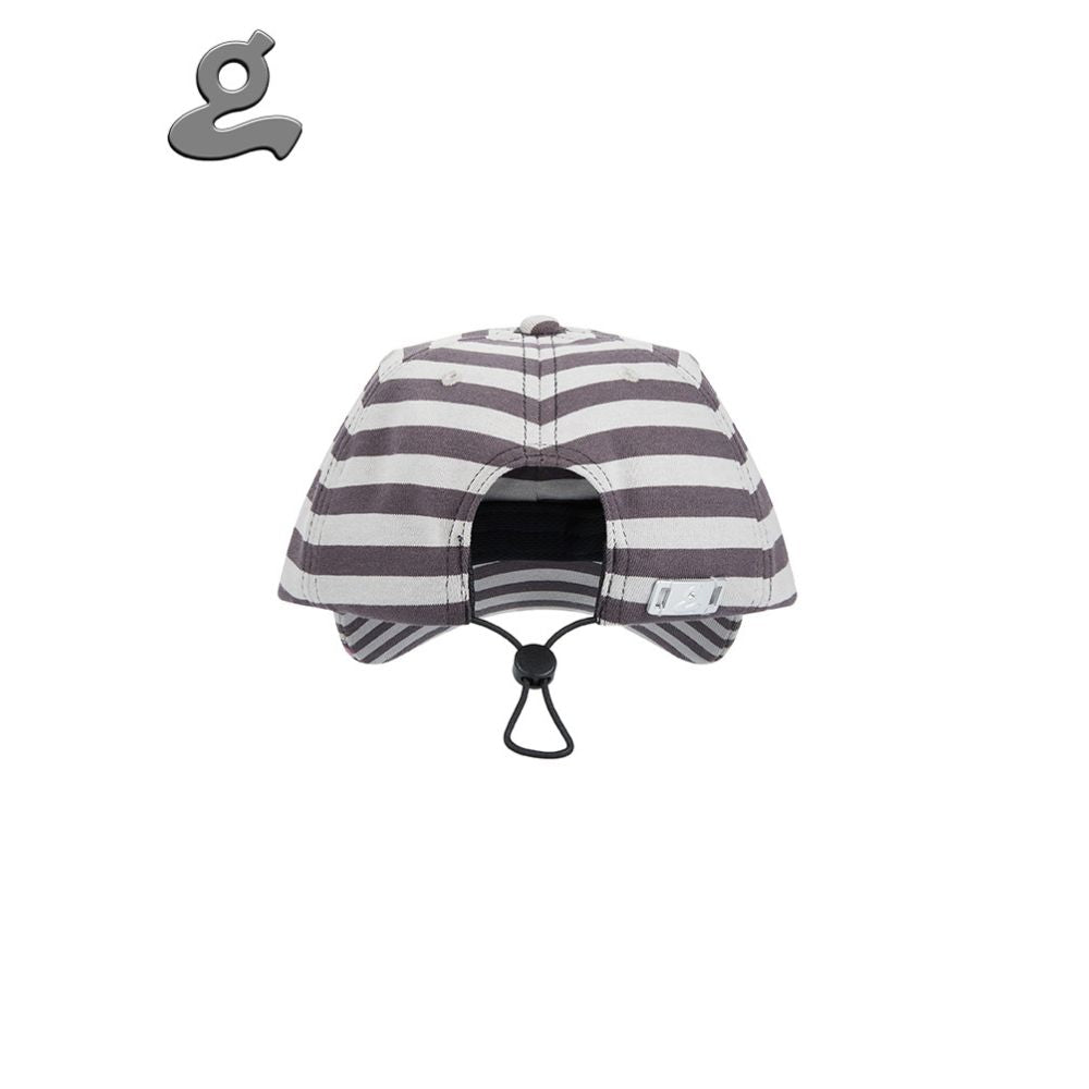 Striped Print Embroidered Logo Baseball Cap image 4