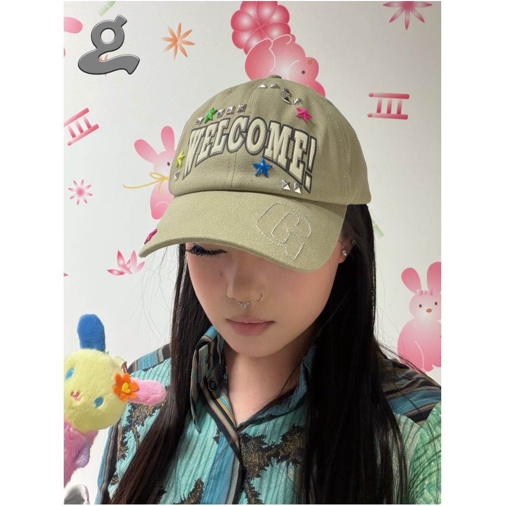 Star Studded Canvas Baseball Cap image 0