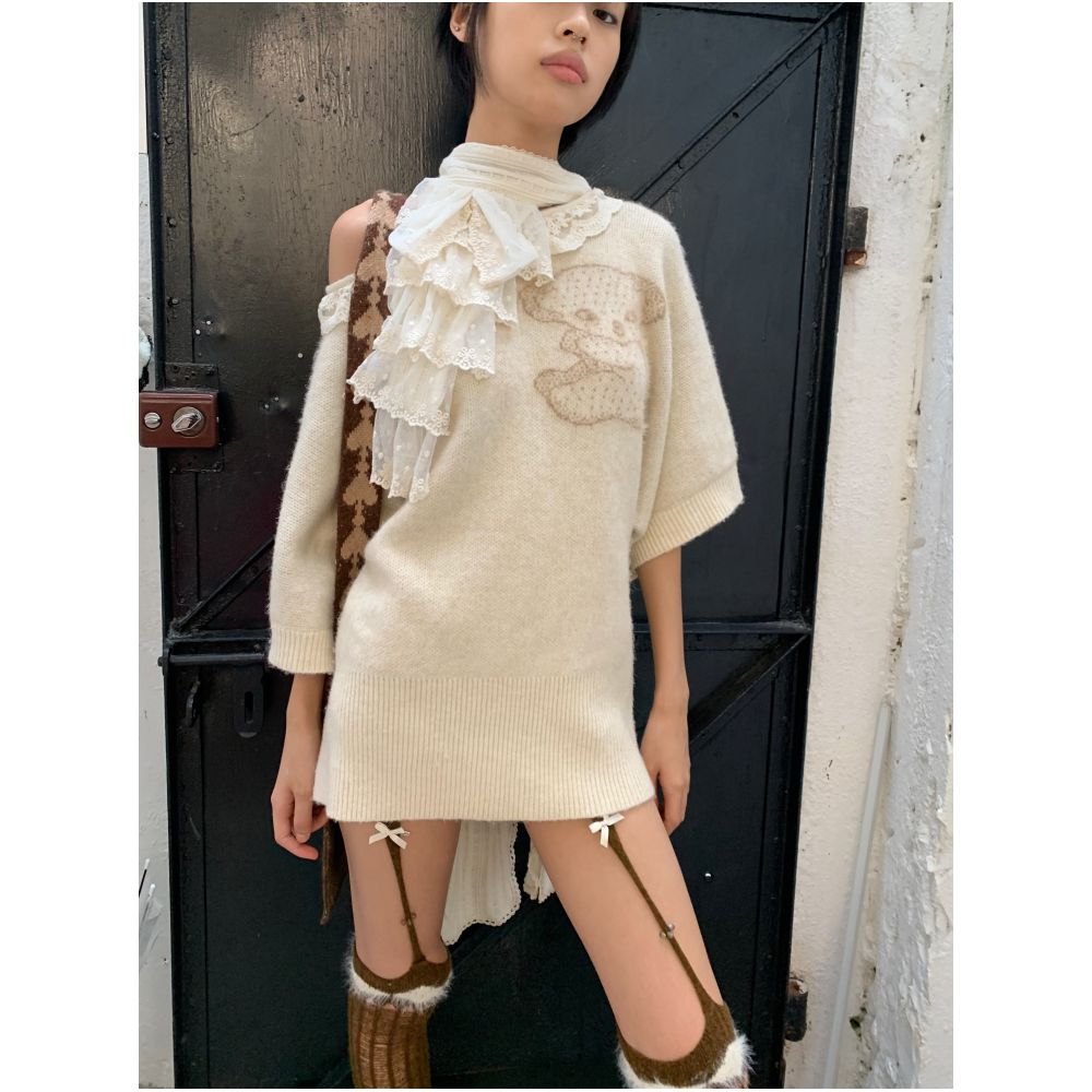 Vintage Court Style Lace Collar Off White Scarf image 1