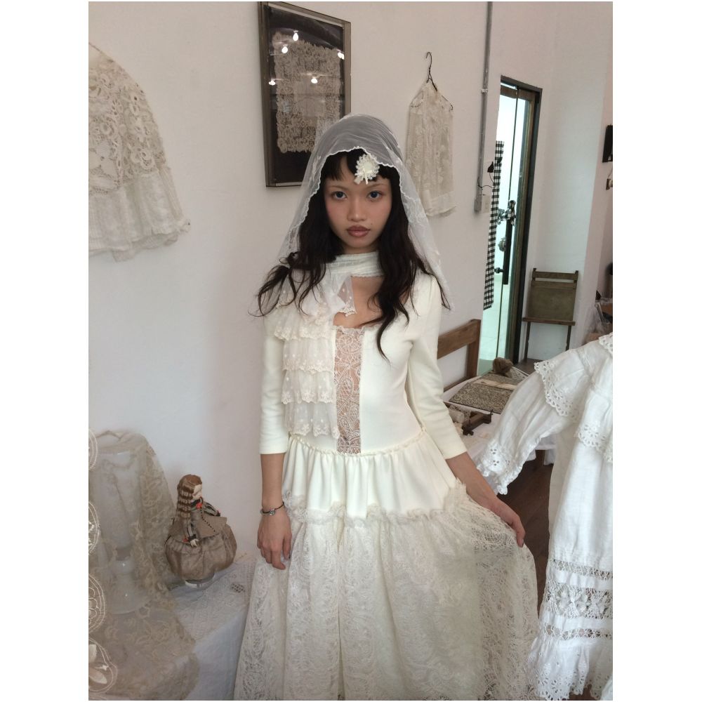 Vintage Court Style Lace Collar Off White Scarf image 3